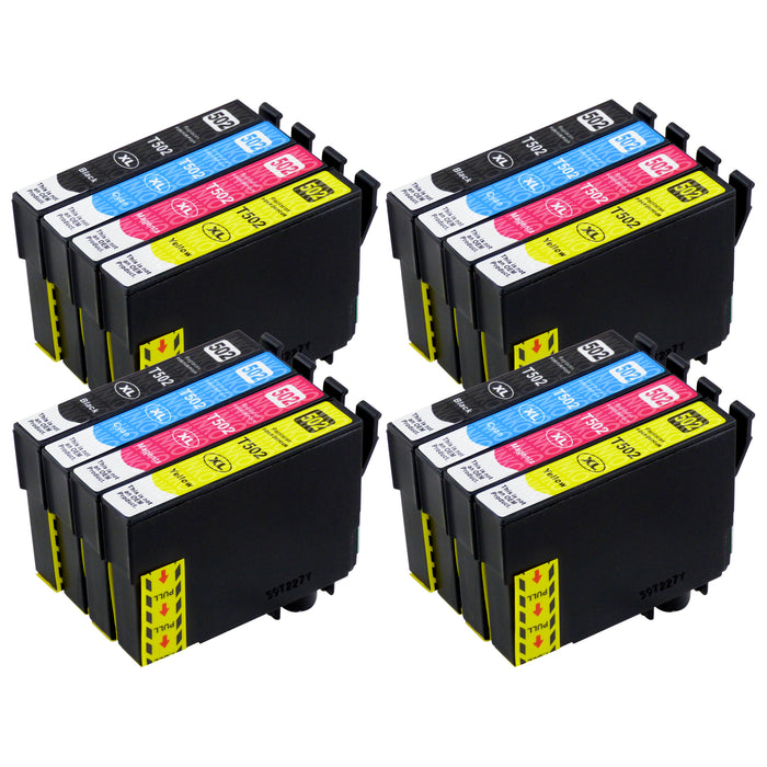 Compatible Epson 502XL (T02W6) High Capacity Ink Cartridge Multipack (4 Sets)