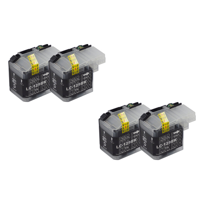 Compatible Brother LC129XL Black Ink Cartridge Quadpack