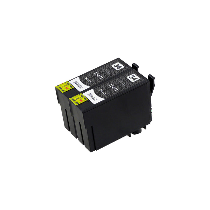 Compatible Epson T34XL (T3471) Black High Capacity Ink Cartridge Twinpack