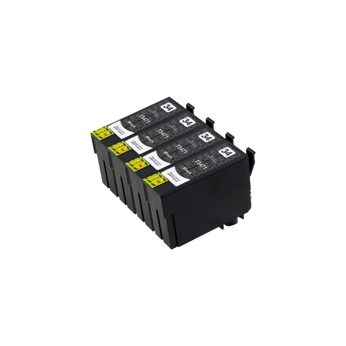 Compatible Epson T34XL (T3471) Black High Capacity Ink Cartridge Quadpack